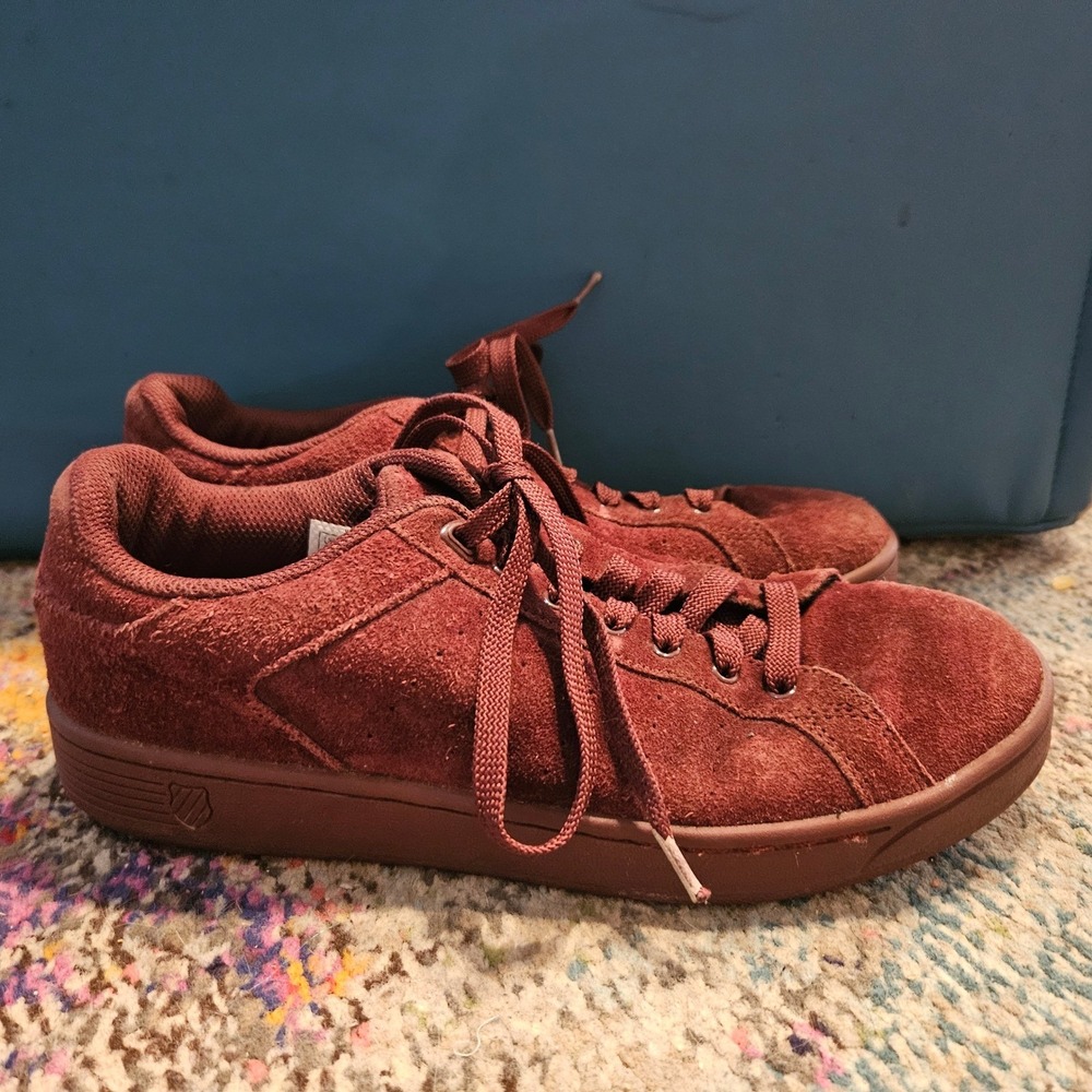 K-Swiss Suede Low Top Casual Sneakers Burgundy Maroon Women's Size‎ 8